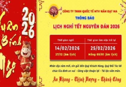 Thông báo nghỉ Tết nguyên đán Bính Ngọ 2026