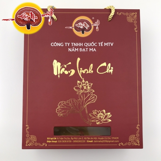HỘP QUÀ NẤM LINH CHI ĐẠT MA (0,5kg)